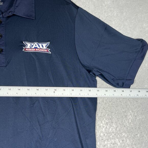 Adidas Florida Atlantic Owls Polo Shirt FAU Men’s Large Navy Blue Short Sleeve - Picture 5 of 11